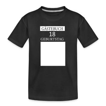 Guestbook 18th Birthday - Kids' Premium Organic T-Shirt - black - Front