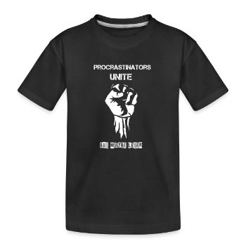Les procrastinateurs s’unissent - T-shirt bio Premium Enfant - noir - Devant