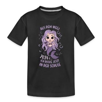 Écolier 2024 Sirène à l’écart ! Scolarisation - T-shirt bio Premium Enfant - noir - Devant