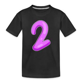 Two - 2 - Number Number - Kids' Premium Organic T-Shirt - black - Front