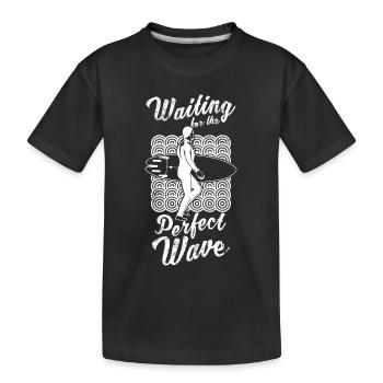 En attendant une vague parfaite - T-shirt bio Premium Enfant - noir - Devant