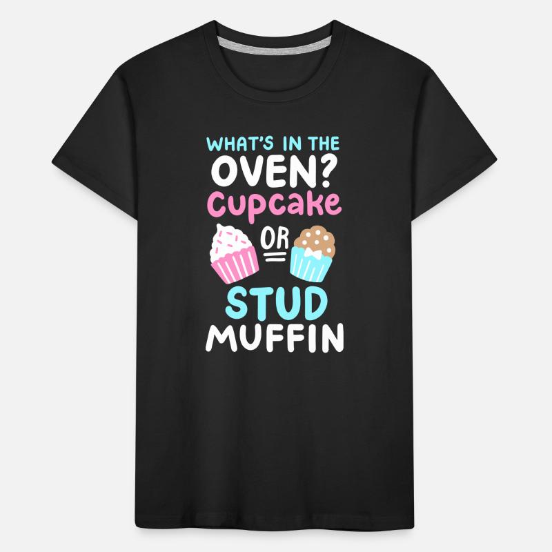 Cupcake oder Stud Muffin Gender Reveal Party Kinder Premium Bio T-Shirt