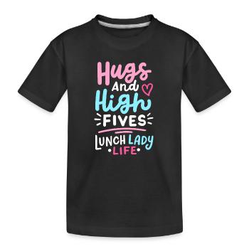 Mittagessen Schule Cafeteria Crew - Kinder Premium Bio T-Shirt - Schwarz - Vorne