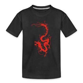 Red Smoke Dragon - Kids' Premium Organic T-Shirt - black - Front