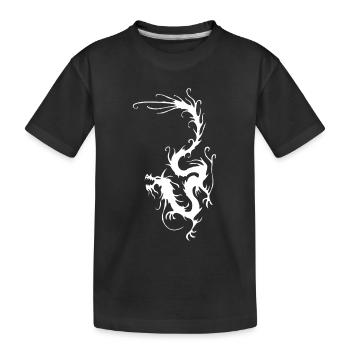 Weißer Rauch Drache - Kinder Premium Bio T-Shirt - Schwarz - Vorne