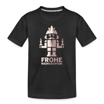 Nussknacker Weihnachten Bergmann Frohes Fest Logo - Kinder Premium Bio T-Shirt - Schwarz - Vorne