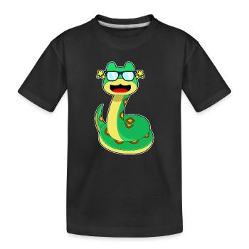 Lunettes de soleil serpent - T-shirt bio Premium Enfant - noir - Devant