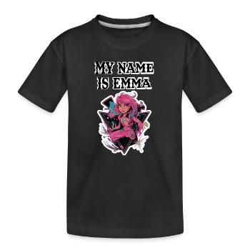 My name is Emma 2026 - Kids' Premium Organic T-Shirt - black - Front