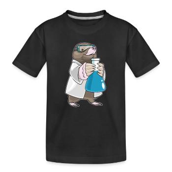 Laboratoire de tubes à essai de science taupe - T-shirt bio Premium Enfant - noir - Devant