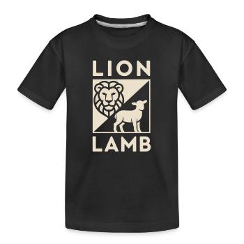 Christlich Lion Lamb Löwe Und Lamm - Kinder Premium Bio T-Shirt - Schwarz - Vorne
