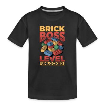 Building Blocks Kids Brick Builder - Kinder Premium Bio T-Shirt - Schwarz - Vorne