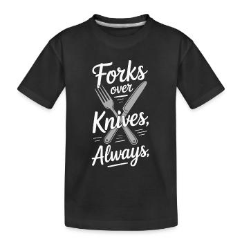 Nutritionist Forks Over Knives Always Dietitian - Kids' Premium Organic T-Shirt - black - Front