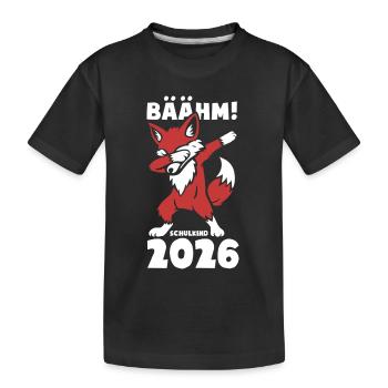 Bäääm! Schoolchild 2026 - Cunning Fox - Kids' Premium Organic T-Shirt - black - Front