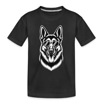 Berger allemand stylé avec lunettes  Art graphique - T-shirt bio Premium Enfant - noir - Devant