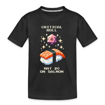 20 naturels sur le saumon | Sushi Tabletop RPG - T-shirt bio Premium Enfant - noir - Devant