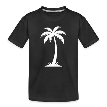 Palme Silhouette - Kinder Premium Bio T-Shirt - Schwarz - Vorne