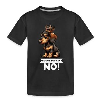 Avant de demander teckel à poils forts teckel - T-shirt bio Premium Enfant - noir - Devant