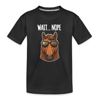 Lustiges Pferd Sonnenbrille - Kinder Premium Bio T-Shirt - Schwarz - Vorne
