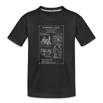 Carte de Florence & Monuments Vintage Affiche - T-shirt bio Premium Enfant - noir - Devant