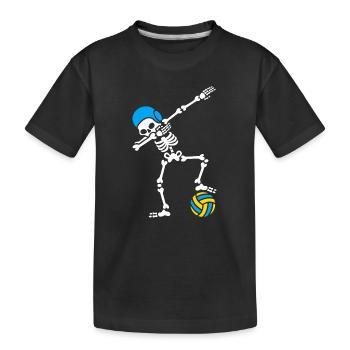 Skeleton Spike Volleyball Halloween - Kids' Premium Organic T-Shirt - black - Front