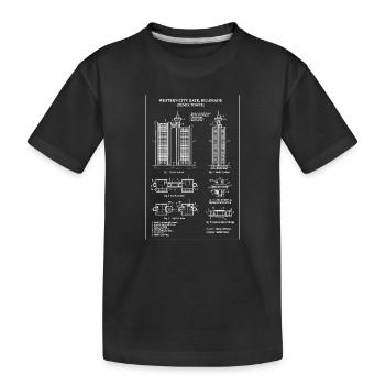 Bauplan für das Westliche Stadttor von Belgrad - Kinder Premium Bio T-Shirt - Schwarz - Vorne