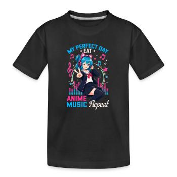 Anime et musique Chibi - T-shirt bio Premium Enfant - noir - Devant