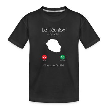 La Reunion M Appelle Il Faut Que J Y Aille T-Sh... - T-shirt bio Premium Enfant - noir - Devant