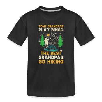 Certains grands-pères jouent au bingo, les meilleurs grands-papys font du Hiki - T-shirt bio Premium Enfant - noir - Devant