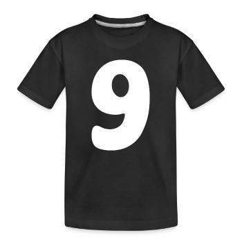Neuf : Chiffre minimaliste 9 | Neuvième - T-shirt bio Premium Enfant - noir - Devant