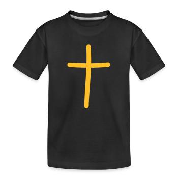 Kreuz - Kinder Premium Bio T-Shirt - Schwarz - Vorne