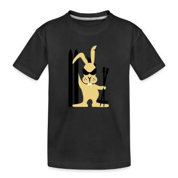 Skihase / ski bunny (3c) - T-shirt bio Premium Enfant - noir - Devant