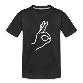 Finger - Kids' Premium Organic T-Shirt - black - Front