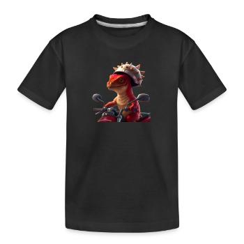Happy Dino - Kinder Premium Bio T-Shirt - Schwarz - Vorne