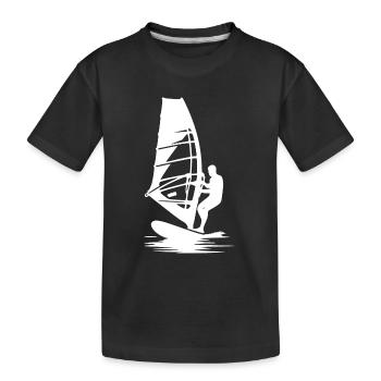 Planche à voile Voile, Voile, Eau, Vent et voiles - T-shirt bio Premium Enfant - noir - Devant