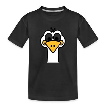 Strauß - Kinder Premium Bio T-Shirt - Schwarz - Vorne