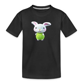 Lapin tricoté mignon - T-shirt bio Premium Enfant - noir - Devant