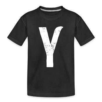 Y Letter - Kids' Premium Organic T-Shirt - black - Front