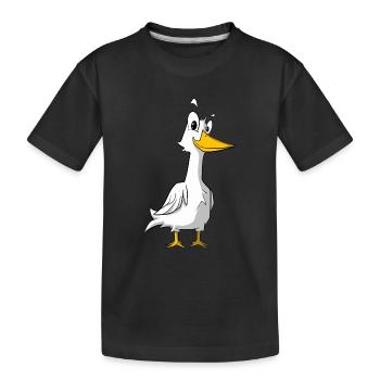 Funny Cartoon Goose - Kids' Premium Organic T-Shirt - black - Front