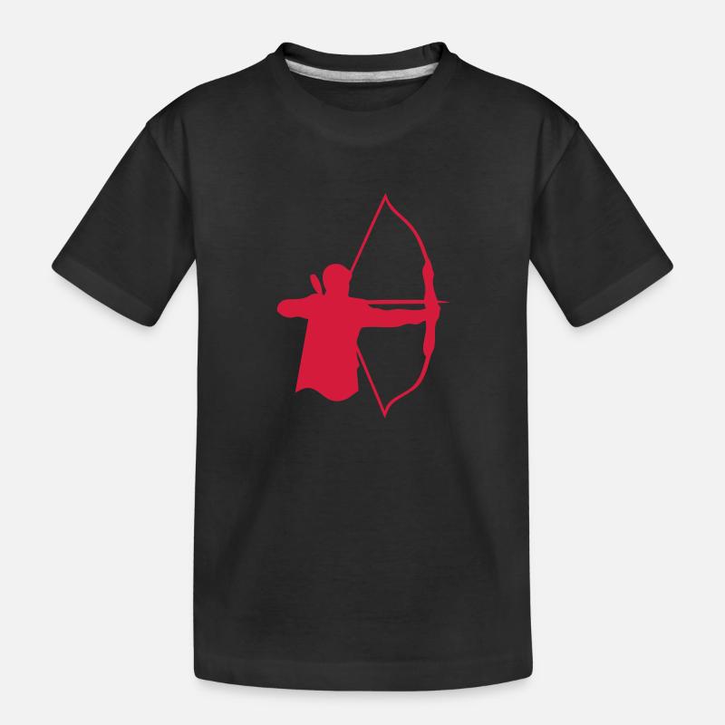 Bogenschießen Bogenschießen Logo bogenschieben6 - Kinder Premium Bio T-Shirt - Schwarz