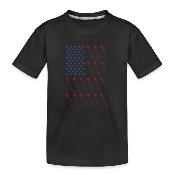 Sport Us Flag Lacrosse - Kids' Premium Organic T-Shirt - black - Front