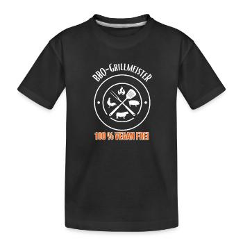 BBQ-Grillmeister 100 % Vegan frei - Kinder Premium Bio T-Shirt - Schwarz - Vorne