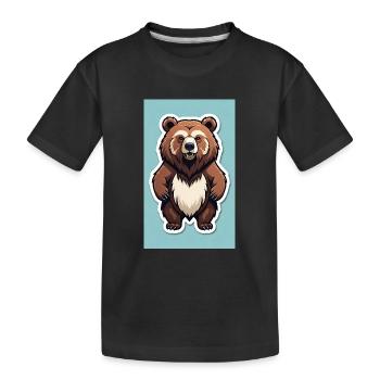 Bear | Brown Bear | Grizzly Bear | Animals | Children's motif - Kids' Premium Organic T-Shirt - black - Front