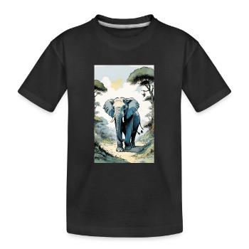 Elephant | Wild Animal | Africa | Children's motifs - Kids' Premium Organic T-Shirt - black - Front