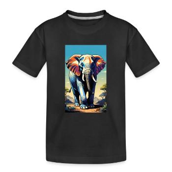 Elephant | Wild Animal | Africa | Children's motifs - Kids' Premium Organic T-Shirt - black - Front