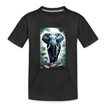 Elephant | Wild Animal | Africa | Children's motifs - Kids' Premium Organic T-Shirt - black - Front
