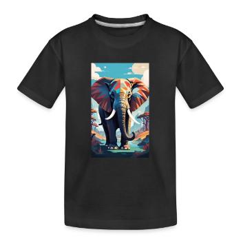 Elephant | Wild Animal | Africa | Children's motifs - Kids' Premium Organic T-Shirt - black - Front