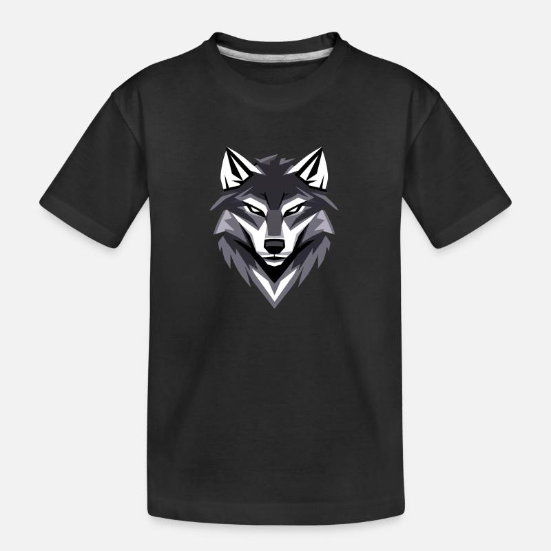 Conception de logo Wolf I Low Poly Art - T-shirt bio Premium Enfant - noir