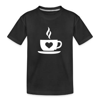 Kaffee - Kinder Premium Bio T-Shirt - Schwarz - Vorne