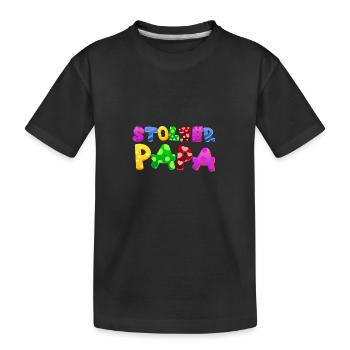 Baby Eltern Kind Geschenk Sprüche Geburt Mama Papa - Kinder Premium Bio T-Shirt - Schwarz - Vorne