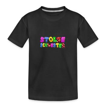 Baby Eltern Kind Geschenk Sprüche Geburt Mama Papa - Kinder Premium Bio T-Shirt - Schwarz - Vorne